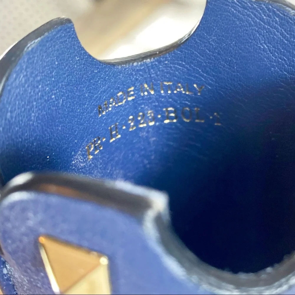 Valentino Garavani Navy Rockstud Cardholder